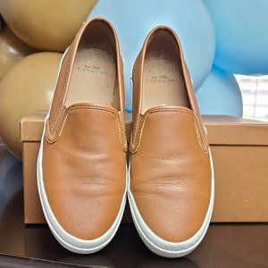 COACH Brown Leather Slip on sneaker.  Excellent condition!